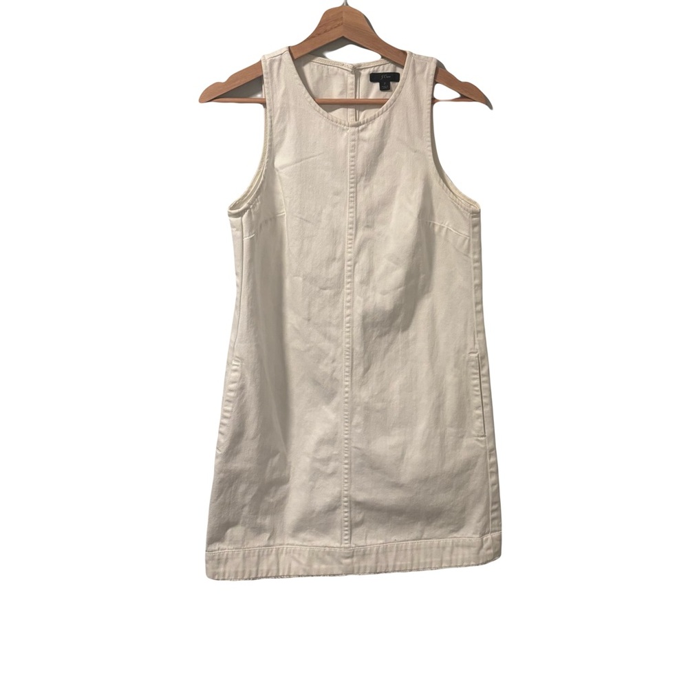 J. Crew Denim shift mini dress in white wash - Size 2